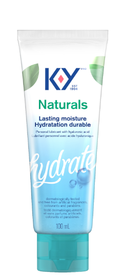 A bottle of K-Y Lubricant - Naturals Moisture+ Intimate Gel 