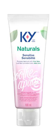 A bottle of K-Y Lubricant - Naturals Sensitive Gel 